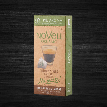 Novell Coffee Capsules Compostable Barrier/Organic. Piú Aroma 10 units